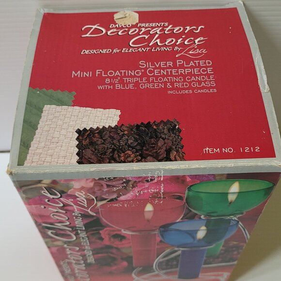 Decorators Choice Silver Plated Mini Floating Centerpiece 8 1/2'' 3 Candles New - Picture 5 of 7